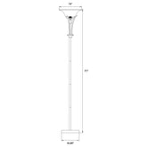 Archie 71-inch Frosted Torchiere Floor Lamp Brushed Steel